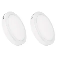 Kit 2 Luminária Painel Plafon Led Sobrepor Redondo 6w Bivolt