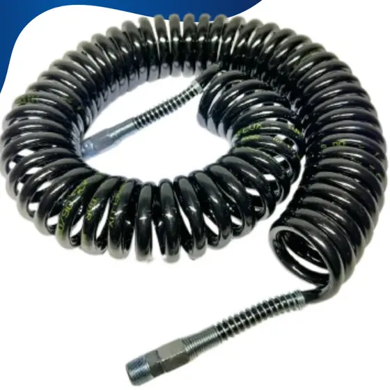 Mangueira Espiral Pu Preta 8mmx 10 Metros P/ Ar Comprimido