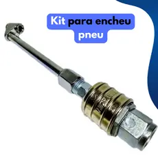 Kit Bico Encher Pneu, Pino de Engate e engate rápido Para Mangueira e Compressor