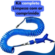Kit mangueira espiral 10m Hidraflux com bico de ar e engate rápido