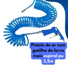 Bico Passar Ar Com Gatilho de Ferro Kit Mangueira De Ar Comprimido 15 Metros