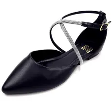 Sandália Feminina Rasteirinha Salomé com Strass Brilhante