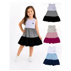 Vestido Infantil Menina Regata Colorido 3 Marias Conforto e Estilo para Crianças Princesa Conforto