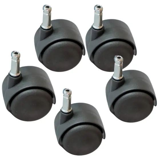 Rodinhas para Cadeira de Escritório 10mm KIT 5 UNIDADES - Sem Anel, Plástico Durável