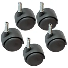 Rodinhas para Cadeira de Escritório 10mm KIT 5 UNIDADES - Sem Anel, Plástico Durável