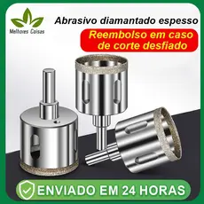 Brocas Diamantadas Serra Copo furar Vidro Granito Ceramica 6 a 50 mm kit ferramentas