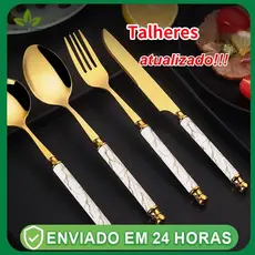 presentes Conjunto de talheres de aço inoxidável luxuoso de
