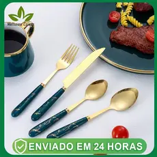 Conjunto de talheres de aço inoxidável de luxo  faca garfo colher