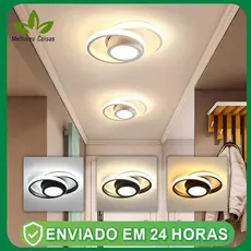 【BlackFriday】Luminária De Teto Plafon Led Moderna Lustre para Corredor Sala Quarto Cozinha 3 cores em 1 luz