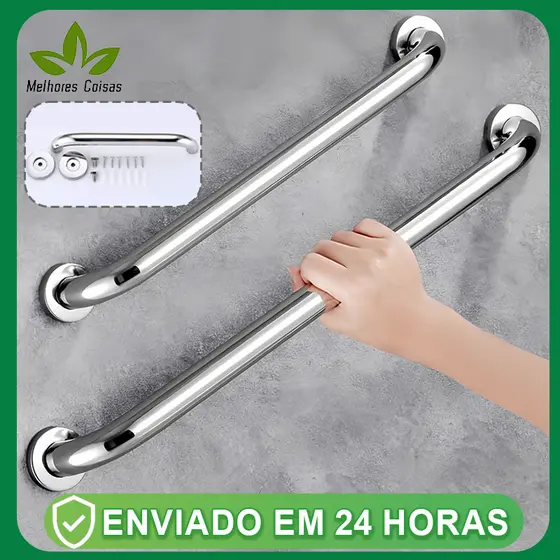 Banheiro Corrimão Aço Inox Suporte Pegador  60cm ,40cm Acessibilidade Idoso