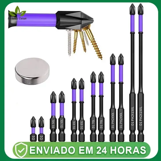 Bits Cruzado Magnéticos PH2 de Impacto Anti Derrapante Encaixe Preciso Anti choque Philips