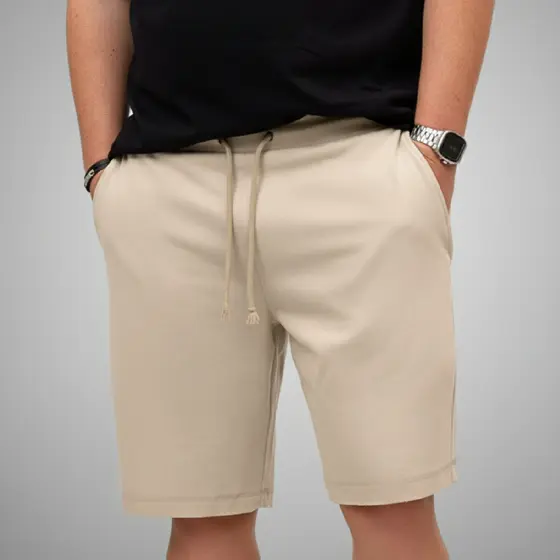 Short Plus Size Bermuda G1 ao G5 Masculina Moletinho Bolsos Cordao Ajustavel Cintura Treino Passeio