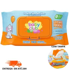 Toalhas Umedecidas Baby Club 140 Folhas Cada Aloe Vera