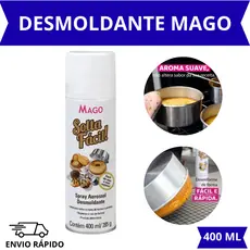 KIT 3 DESMOLDANTE CULINARIO SPRAY MAGO SOLTA FACIL ANTIADERENTE 400ml PARA UNTAR ASSADEIRA FORMA