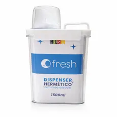 Dispenser hermético 1,5L porta sabão e amaciante c/ dosador lavanderia Original Helsim