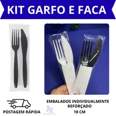 Kit Talheres Refeição Embalados Individualmente Sachê Garfo Faca Guardanapo