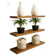 Kit 3 Prateleiras MDF 60x15 Montada Suporte Embutido