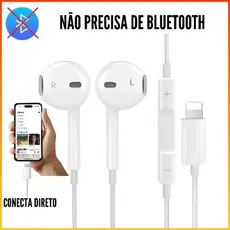 Fone De Ouvido Com Fio  Lightning  Para Iphone 7 8 X 11 12 13 14 PRO MAX Com Microfone