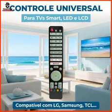 Controle Universal LE-7736 para TV Todas as Marcas | Programação Fácil + Códigos | Ideal para LCD/LED/Smart