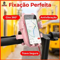 Suporte de Celular para Bicicleta Elétrica 360° Antivibração | Suporte Guidão Moto Bike Scooter Antiderrapante Universal