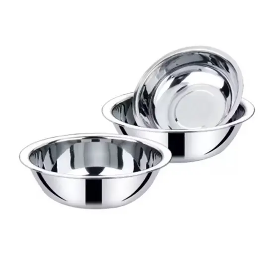 3 Tigelas Bacias Inox Redonda Bowls Para Cozinha Saladeira Massas Alto Brilho 23cm