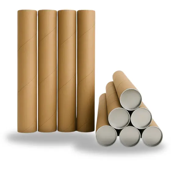 10 Tubos de Papelão Resistente C/ Tampa de Metal 120cm Rolo Tubete Embalagem Para Projetos ALTA PROTEÇÃO