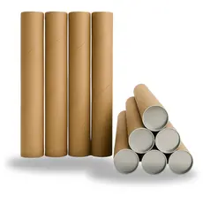 10 Tubos de Papelão Resistente C/ Tampa de Metal 120cm Rolo Tubete Embalagem Para Projetos ALTA PROTEÇÃO