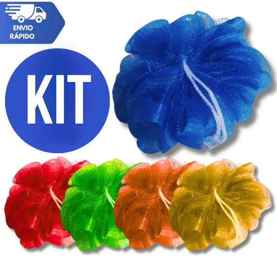 Esponjas Em Nylon Para Banho Bucha Macia Kit Com 8 Diversas Lisa Cores Sortidas Premium Banho Ducha