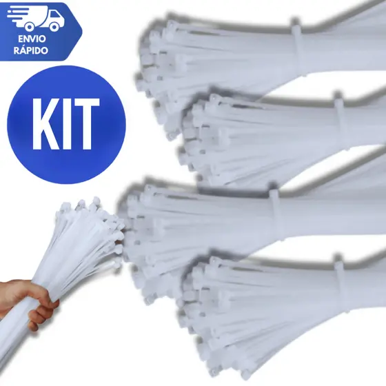 Abraçadeira de Nylon Enforca Gato Braçadeira Cintas Plásticas 3.6mm X 150mm Branca