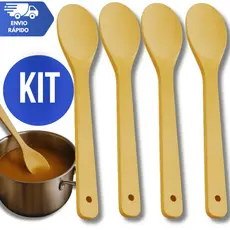 Colher de Bambu 30cm Para Cozinha Gourmet Utensílio de Madeira Bamboo Natural Resistente