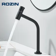 Torneira Para Lavabo Banheiro De Metal Mesa pia Bancada 1/4 Volta Bica Alta Cuba Link,Preta,Dourado