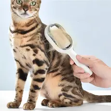 2 Peças Aparador De Pêlos De Animais De Estimação Pente De Silicone Multifuncional Para Promoção De Gatos , Cães E Filho