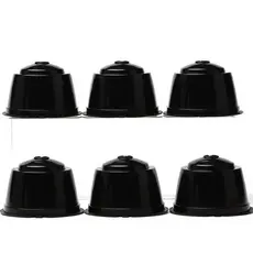 6 Peças Cápsula De Café Reutilizável De Três Corações/Dolce Gusto/Nespresso Preto Promoção