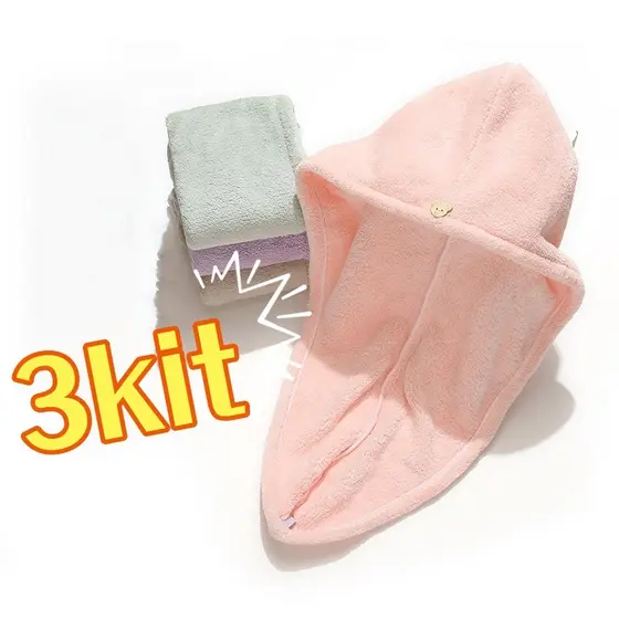 3 Toalhas Mágicas Femininas Com Grande Capacidade De Absorção De Água