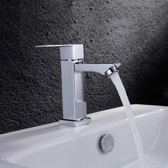 1 Unidade Monocomando Torneira Banheiro Luxo Inox Prateado Cromo Premium  Moderna