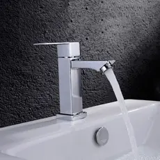 1 Unidade Monocomando Torneira Banheiro Luxo Inox Prateado Cromo Premium  Moderna