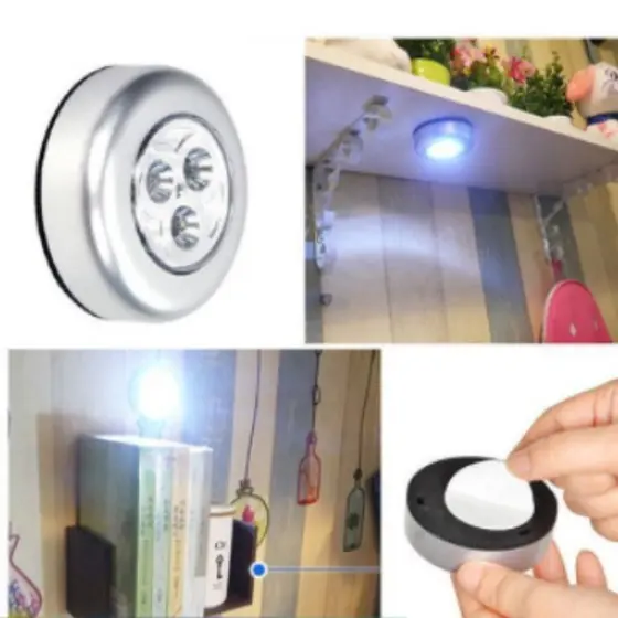 Lâmpada Adesiva De Emergência Com Pequena De 3 LEDs Para Promoção De Corredor/Parede/Armário