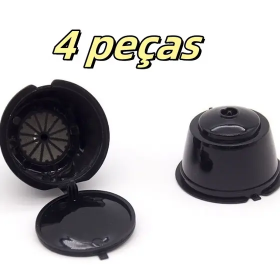 Cápsula De Café Reutilizável De Três Corações De 4 Peças/Dolce Gusto/Nespresso Black Promoção