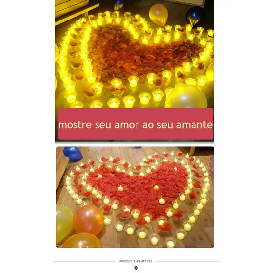 Vela Led Eletrônica Amarela Adorável De 6 Unidades Decorativa Com Baterias/Festa/Casamento/Promoção De Decoração