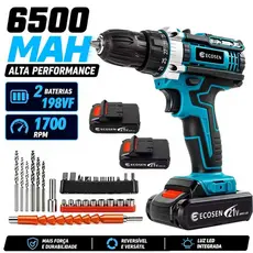 Máquina De Perfuração E Chave De Fenda Bateria 21V 3 Funções Conjunto Completo ECOSEN Professional Edition