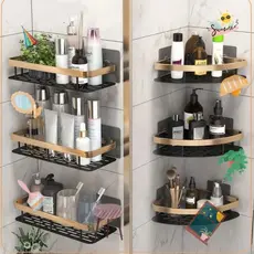 ouro Suporte De Shampoo Prateleiras De Banheiro Sem Furo