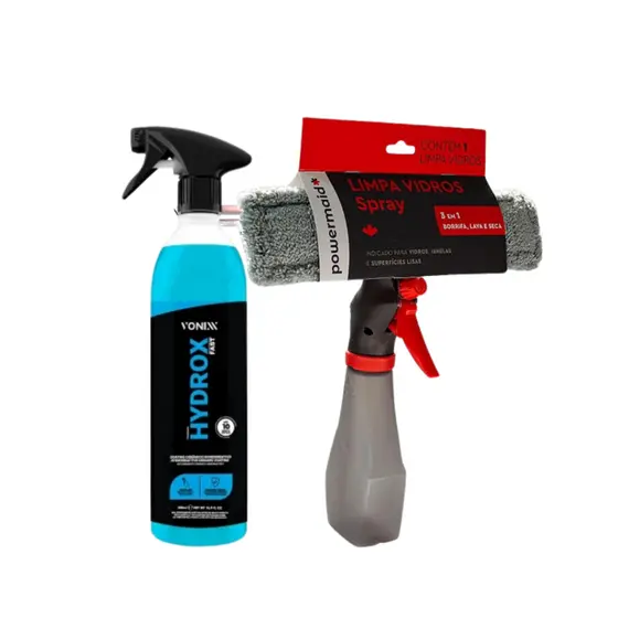 Kit Limpa Vidros Mop Spray, mais Hydrox 500ml Vonixx