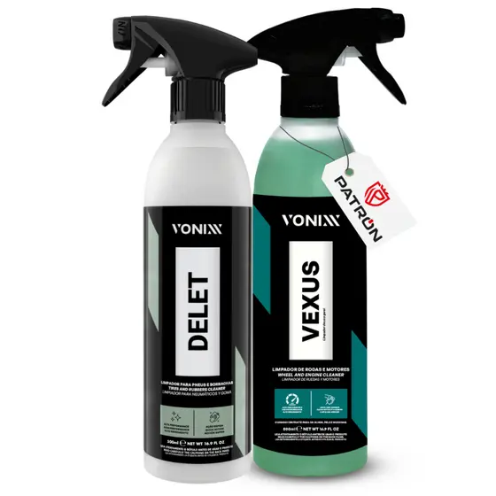 Kit Vonixx Limpeza Pesada Delet + Vexus Limpa Rodas Motor Pneus Detailing Automotivo