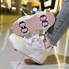 Meninas Runaway sapatos novo estilo patins polia de quatro rodas sapatos esportivos patins meninos explosão transfrontei