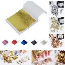 Folhas de Ouro Nail Art/Artesanato/Resina - 8x8cm - 27g (aprox. 40~50 folhas)