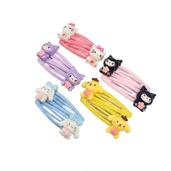 Kit 3 Pares e 6 Pares Tic Tac de Cabelo Infantil 3D Hello Kitty