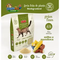 Areia para Gatos Kadi 4kg 100% Milho e Mandioca Biodegradável Grãos finos Livre de Poeira Alta Absorção Controle de Odo