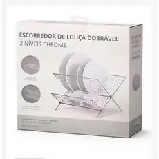Escorredor de louça dobravel 2 nivel chrome - INOX - Duravel - Louça Cozinha
