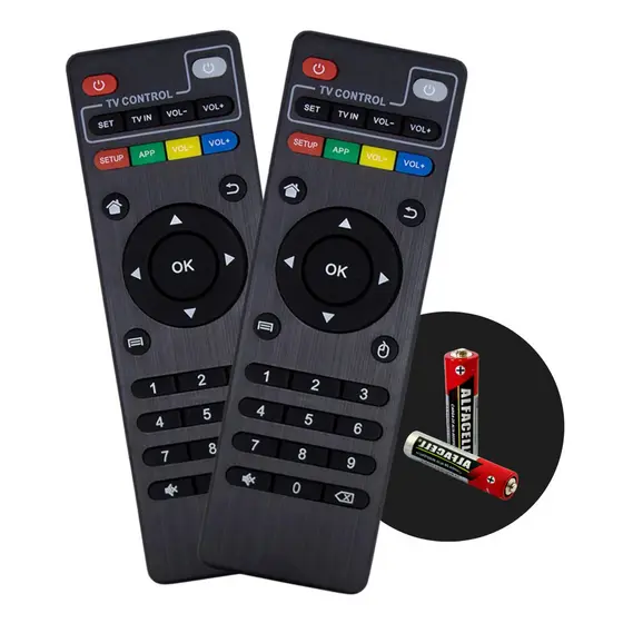 Kit 2 Controle Remoto Universal TV Box Smart Box Compatível Android TV Aparelho TV + 2 Pilhas AAA