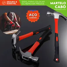 Martelo de Unha 29mm Profissional Aço Carbono Cabo Emborrachado Ideal para Construção e Reparos - BT